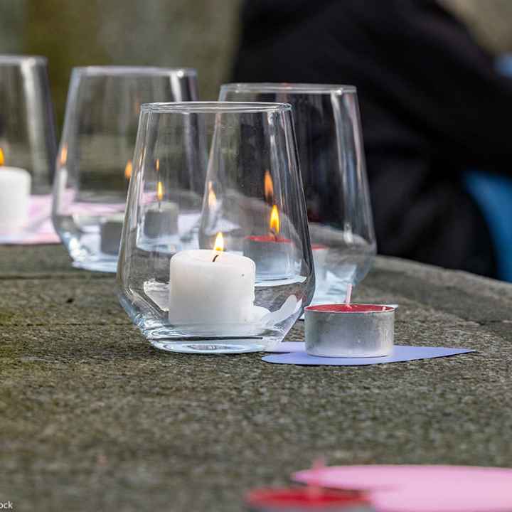 Candles as part of a vigil.